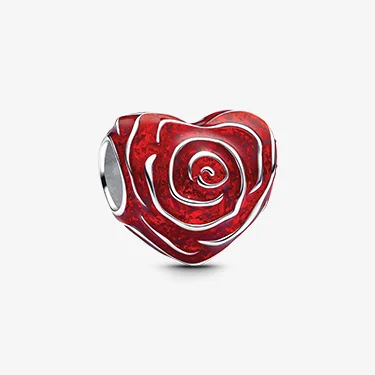 Rose heart charm