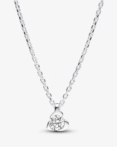 Pandora Talisman Sterling Silver Lab-grown Diamond Heart Pendant Necklace