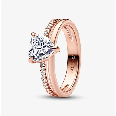 Double band heart ring