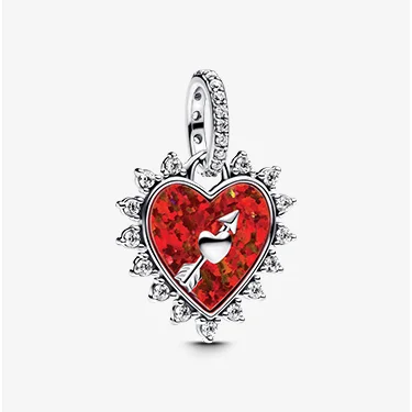 Spinnable arrow heart dangle charm