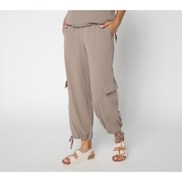 Peace Love World Regular Ankle Length Texture Knit Cargo Joggers