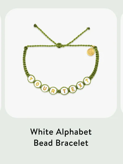 White Alphabet Bead Bracelet