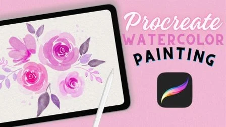 Procreate Watercolor Painting: How to Paint Characters, Watercolor Flowers, Leaves, and more!