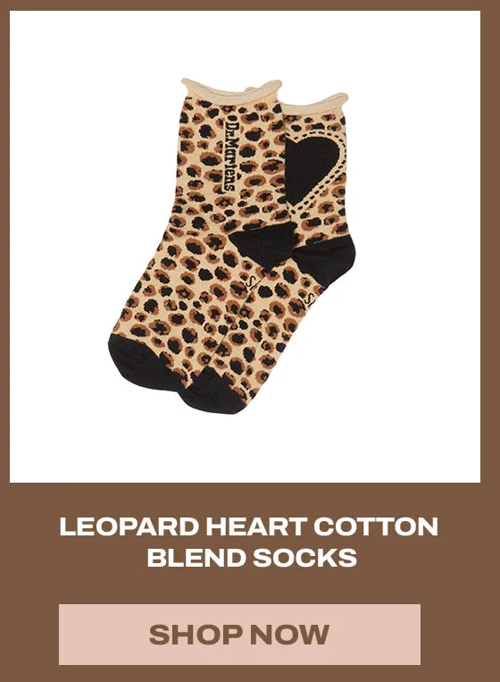 Leopard Heart Cotton Blend Socks