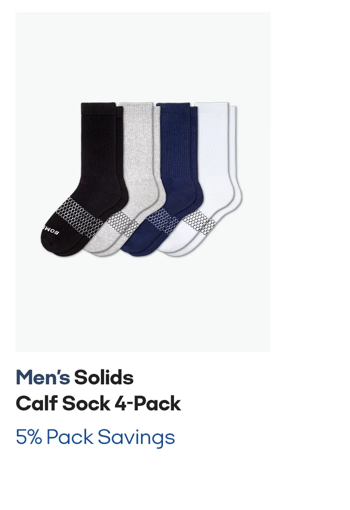 Men's Solids Calf Sock 4-Pack
