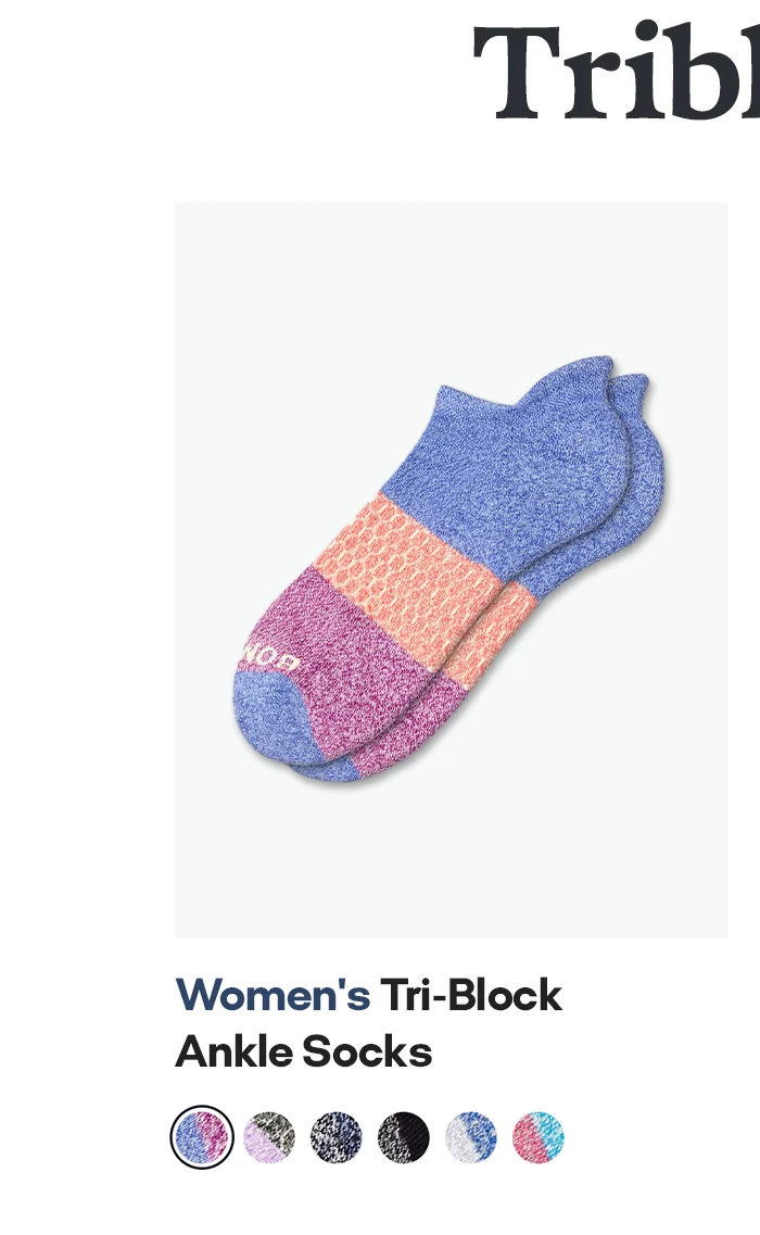 Women's Tri-Block Ankle Socks