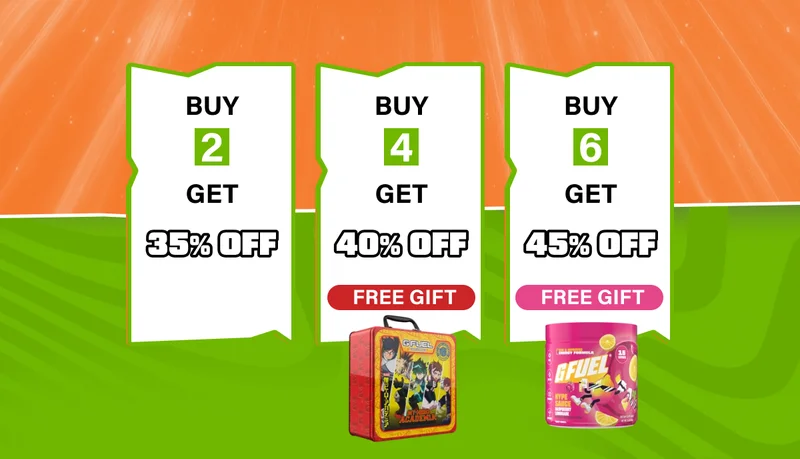 Buy 2, Get 35% off, Buy 4 Get 40% off + Free Lunchbox, Buy 6 Get 45% off + Free Hypesauce