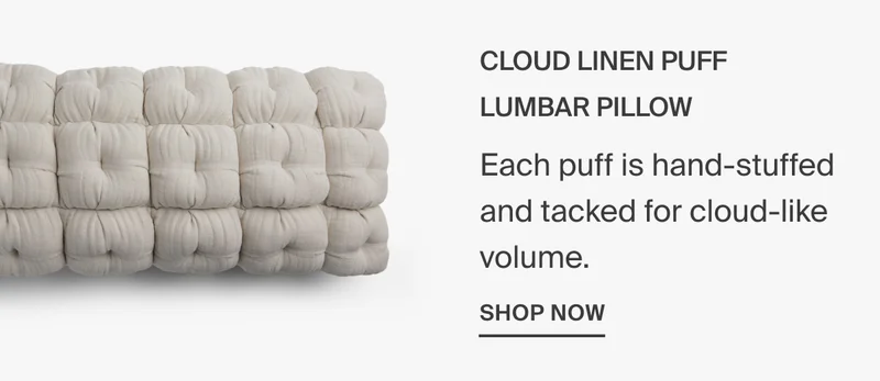 Cloud Linen Puff Lumbar Pillow Cover