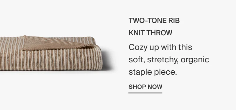 Organic Two-Tone Rib Knit Throw