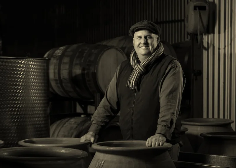 Brad Hickey in the barrel hall