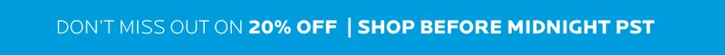 Shop 20% off before midnight