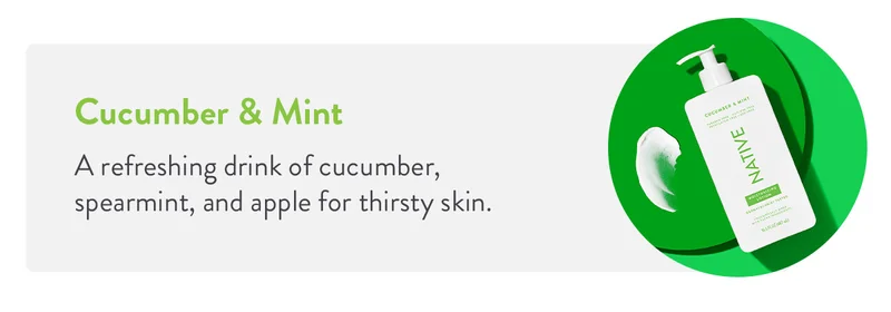 Cucumber & Mint | A refreshing drink of cucumber, spearmint, and apple for thirsty skin.
