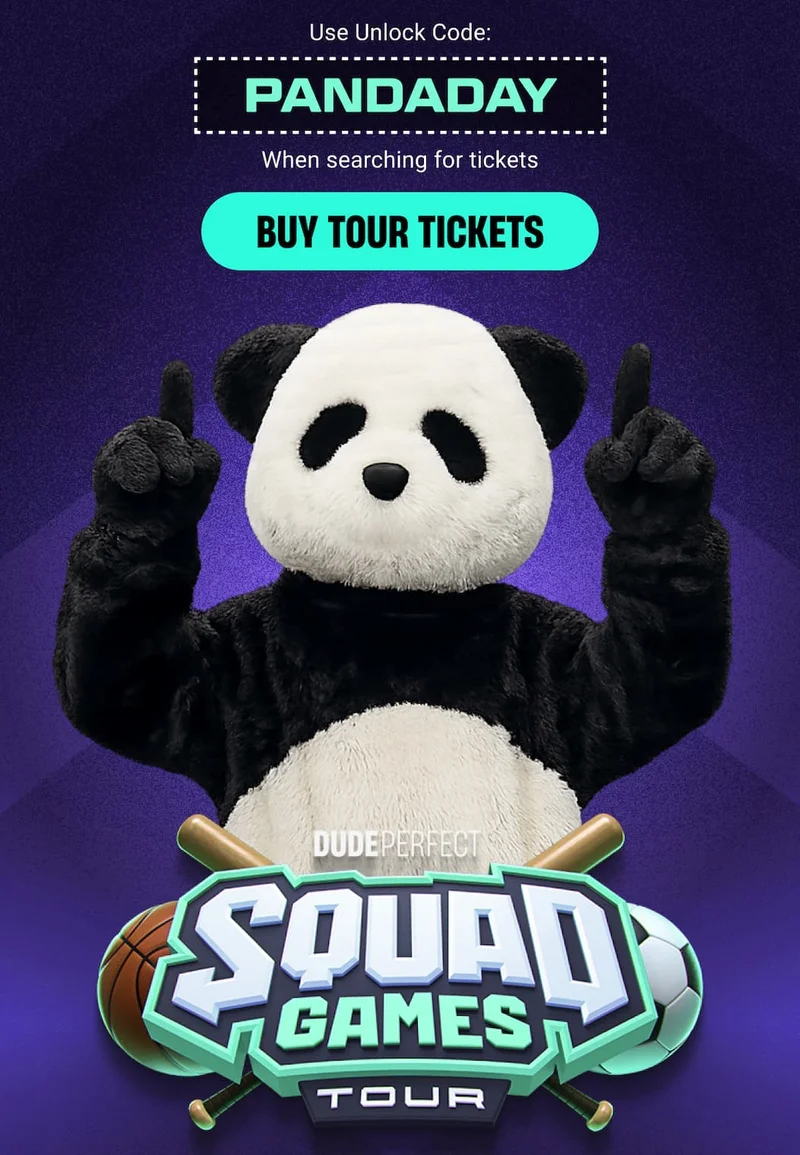 Use code: PANDADAY -  BUY TOUR TICKETS