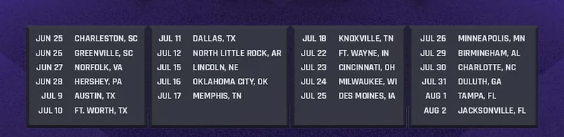 SQUAD GAMES TOUR DATES