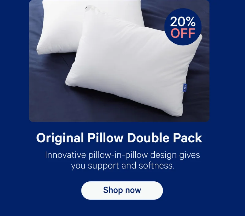 Original Pillow Double Pack; Innovative pillow-in-pillow design gives you support and softness.