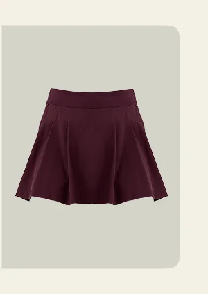 Score Pleated Skirt in Dark Cherry