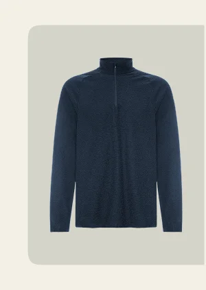 Spacedye Terrain Men's Quarter Zip Pullover in Nocturnal Navy