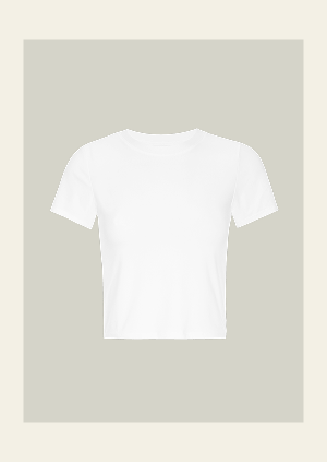 Featherweight Cropped Tee in Cloud White