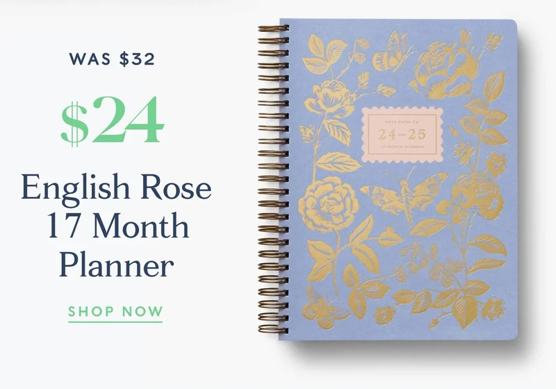 English Rose 17-Month Planner