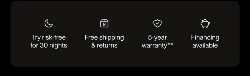 Try risk-free for 30 nights | Free shipping & returns | 5-year warranty
