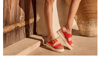 Diana Mule Buckle Wedge Sandal