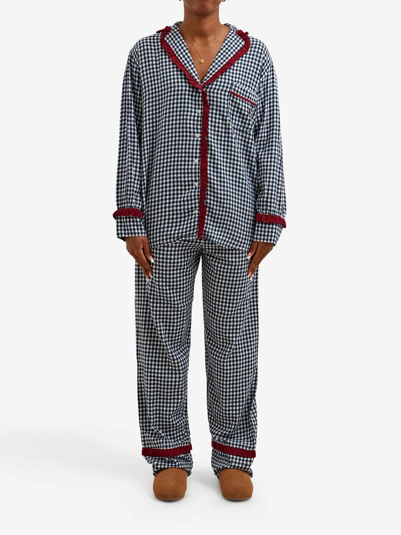 Image of Damson Madder Antonia PJ Set - Navy Gingham