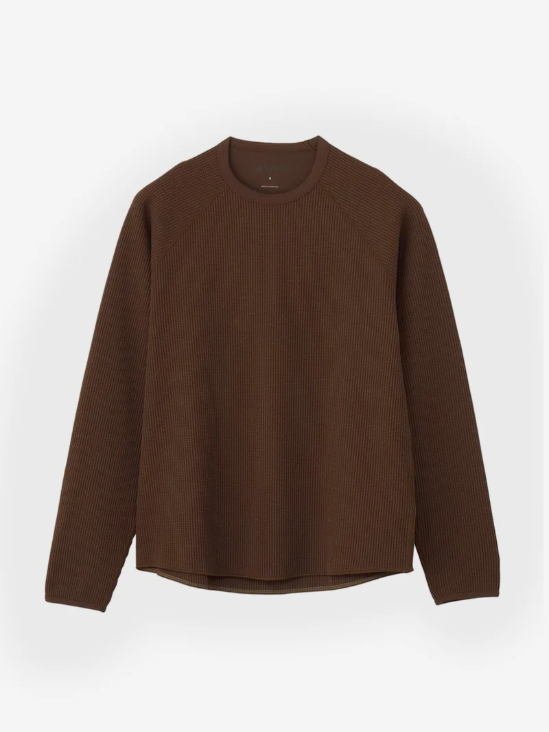 Image of Goldwin Waffle Light Long Sleeve T-Shirt - Chicory Brown