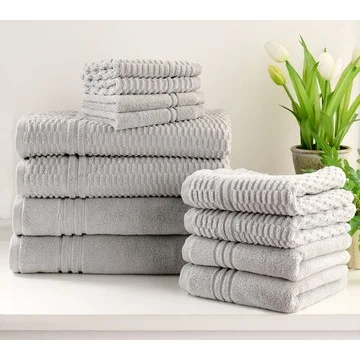 Home Reflections 100% Cotton Solid & Texture 12-pc Towel Set