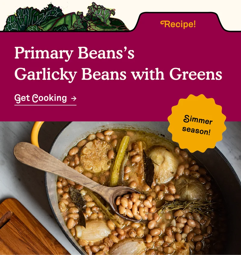 Primary Beans’s Garlicky Beans with Greens