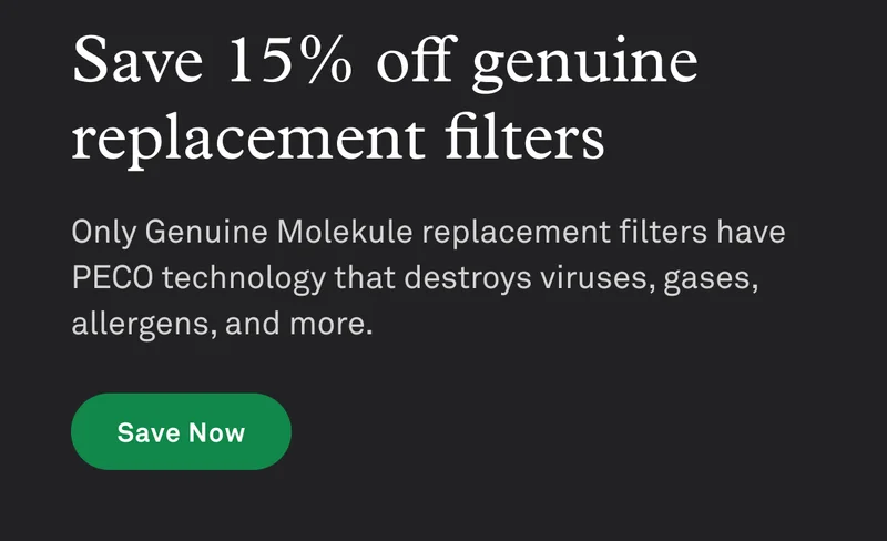 Save 15% off genuine replacement filters