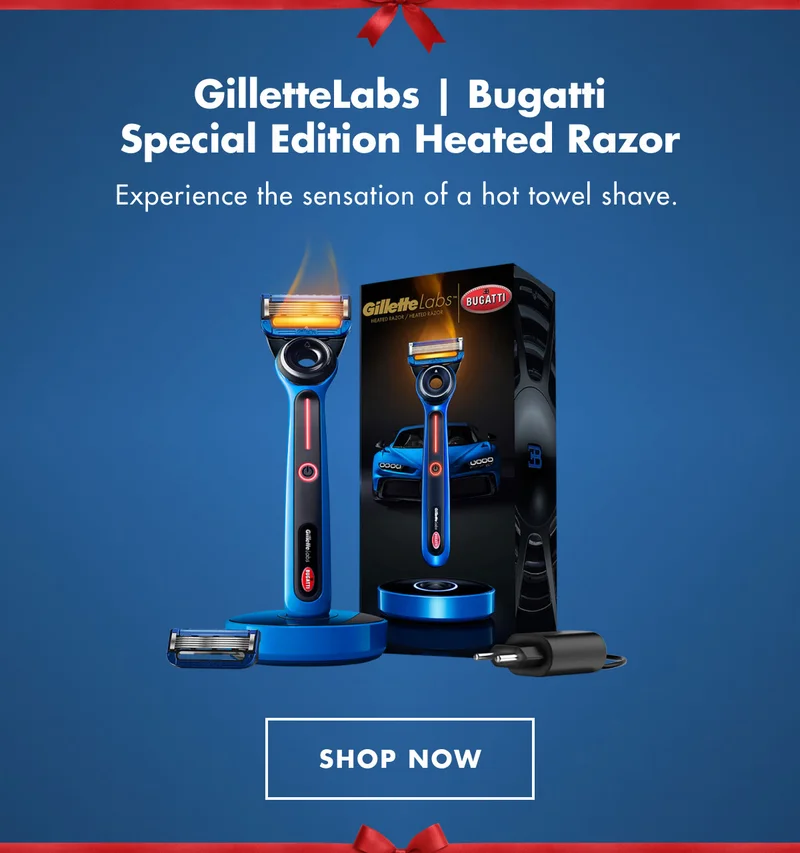 GilletteLabs | Bugatti Special Edition Heated Razor - Experience the sensation of a hot towel shave. SHOP NOW