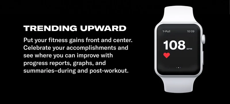 TRENDING UPWARD. BODY: Put your fitness gains front and center. Celebrate your accomplishments and see where you can improve with progress reports, graphs, and summaries—during and post-workout.