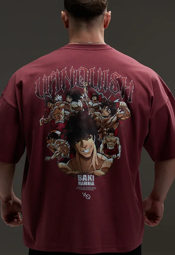 VQ x Baki: Red Baki Boxy Oversized T Shirt