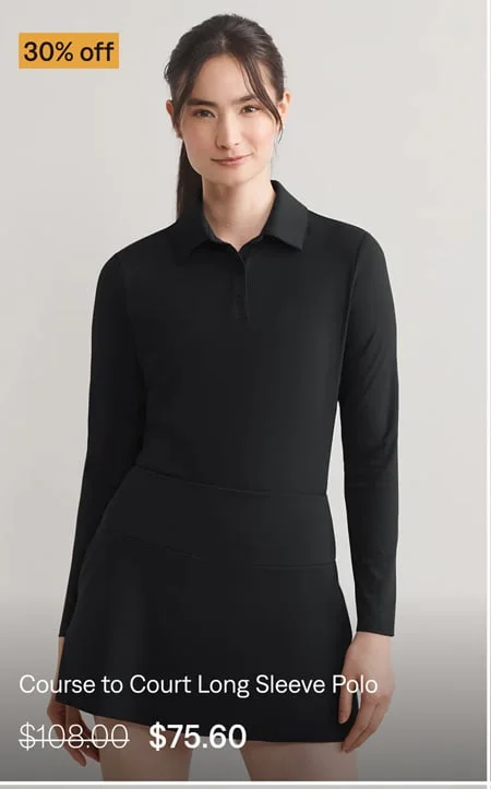 Course to Court Long Sleeve Polo