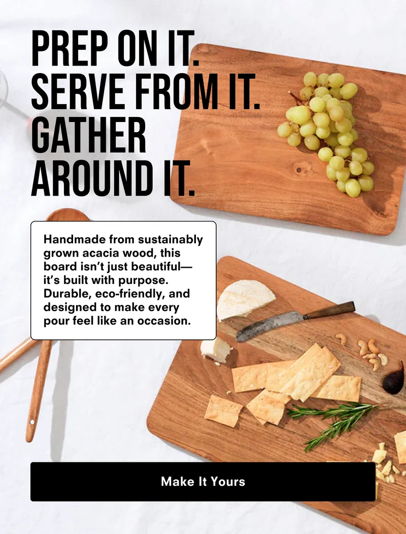 Prep on it. Serve from it. Gather around it.