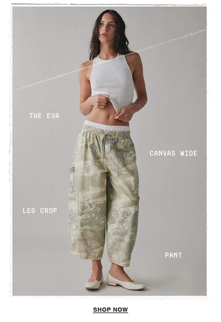 The Eva Canvas Wide Leg Crop Pant
