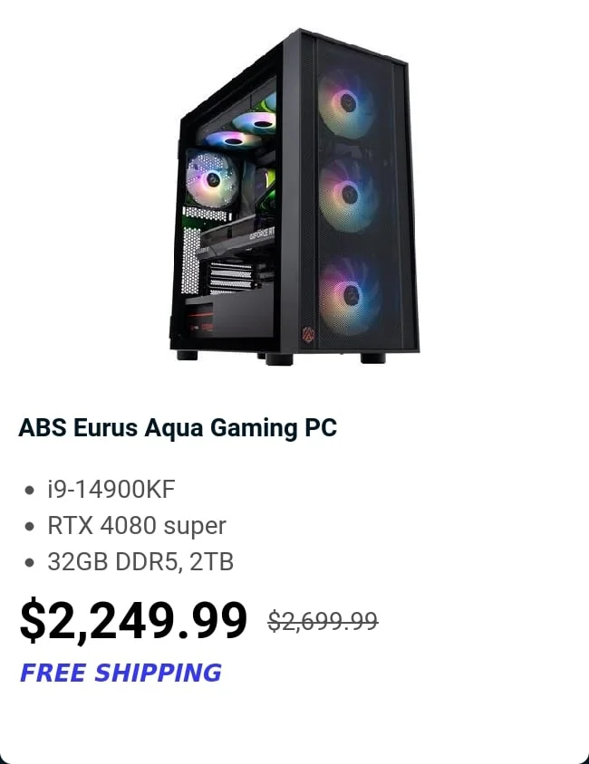 ABS Eurus Aqua Gaming PC
