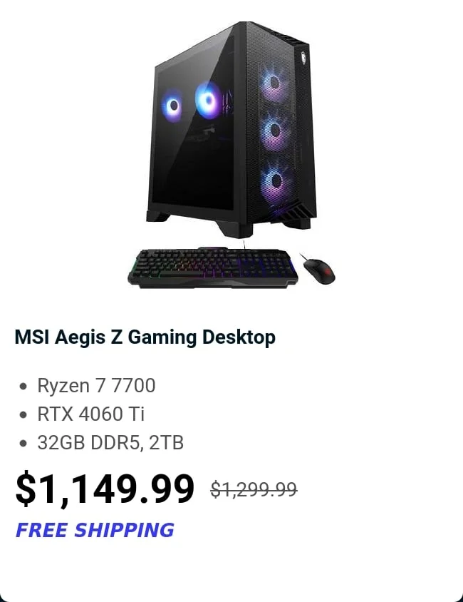 MSI Aegis Z Gaming Desktop