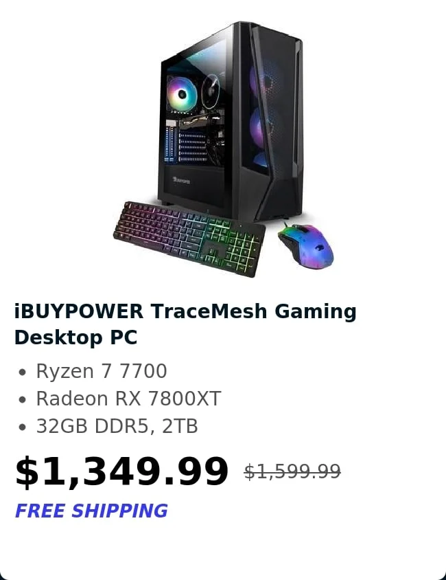 iBUYPOWER TraceMesh Gaming Desktop PC