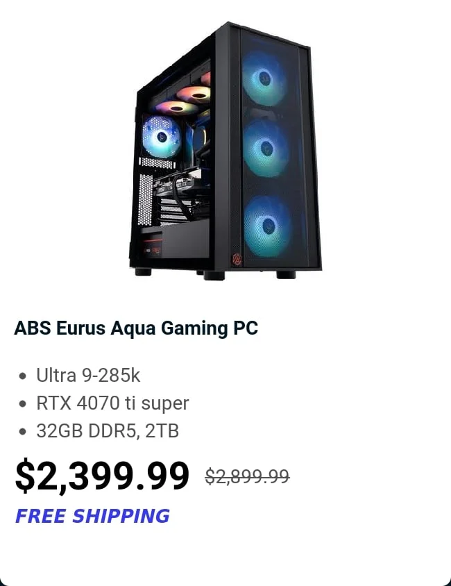 ABS Eurus Aqua Gaming PC