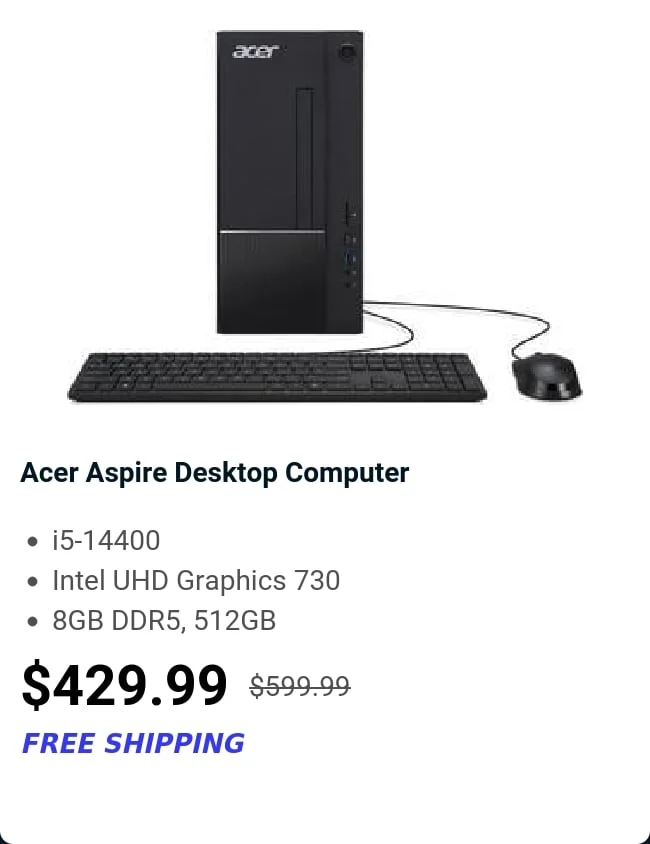 Acer Aspire Desktop Computer