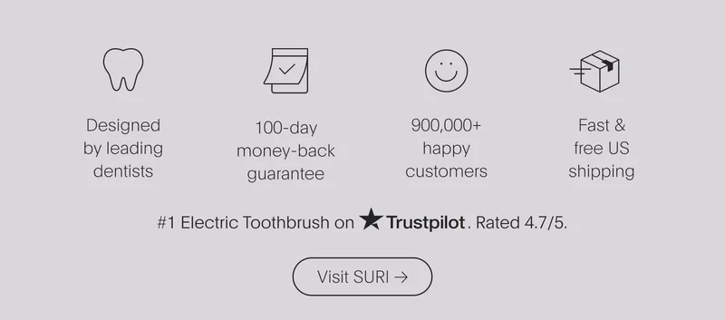 designed by leading dentists | 100-day money-back guarantee | 900,000+ happy customers | fast & free us shipping - visit suri
