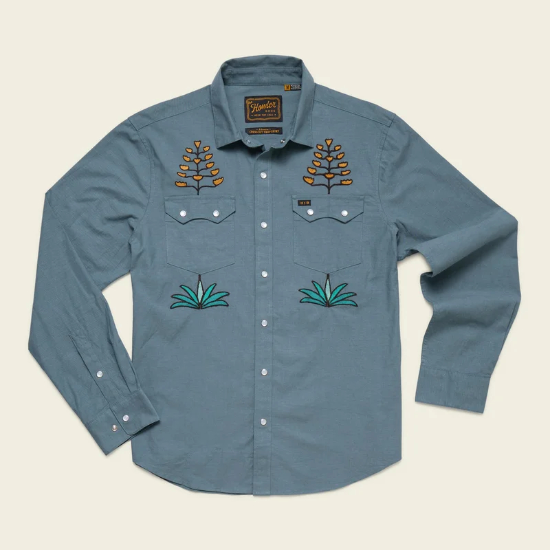 Image of Crosscut Deluxe Snapshirt - Centuries : North Atlantic Blue