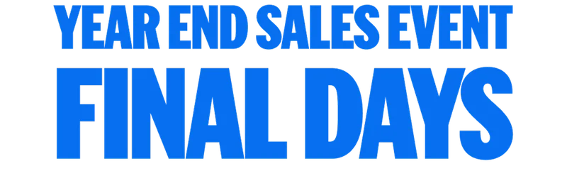 The words Year End Sales Event Final Days in blue on a white background