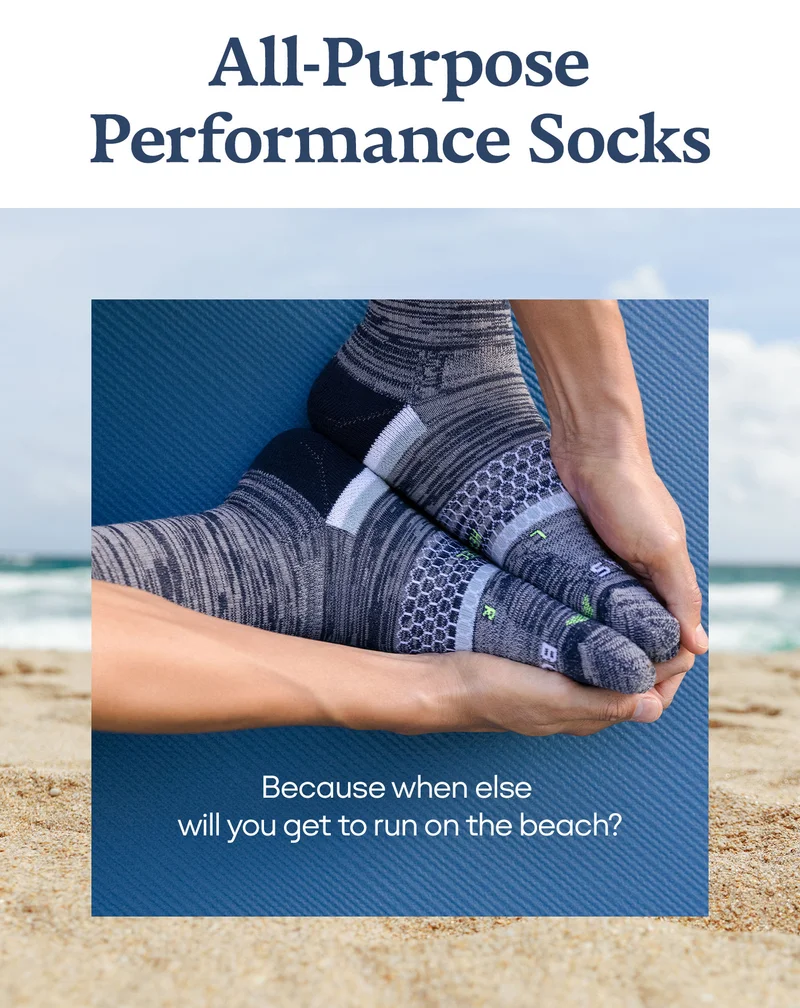 All-Purpose Performance Socks | Because when else will you get to run on the beach?