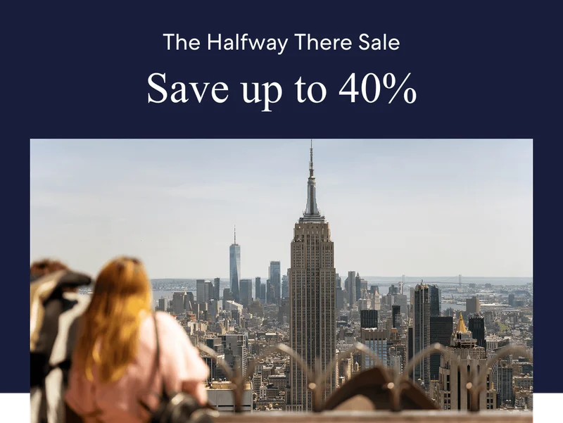 Members save 40% or more on select hotels in The Halfway There Sale