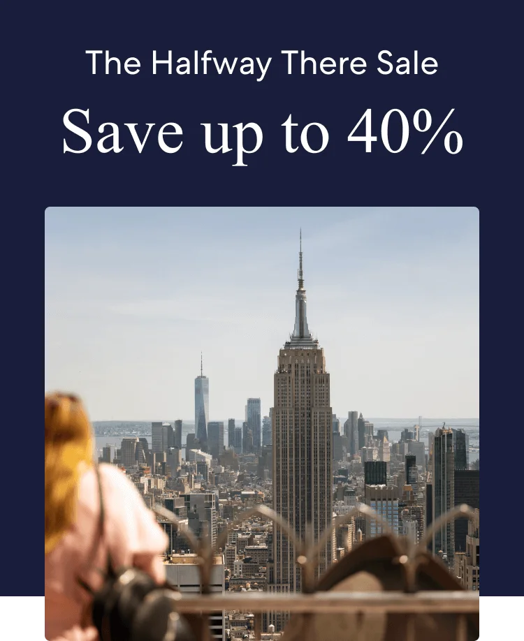 Members save 40% or more on select hotels in The Halfway There Sale