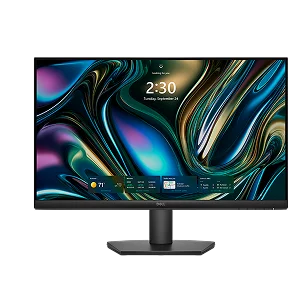 A Dell monitor on a dark gray background.