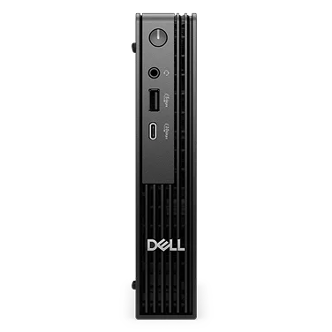 A Dell desktop computer on a dark gray background.