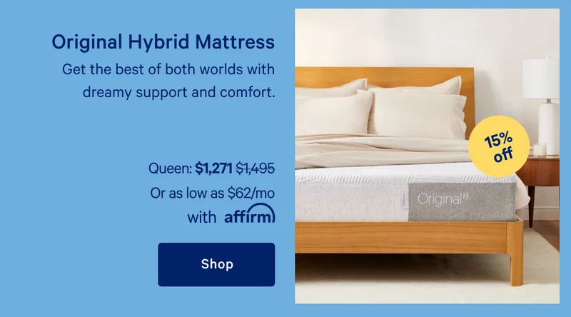 Original Hybrid Mattress >> Get the best of both worlds with dreamy support and comfort. >> Shop >>